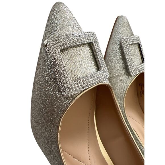 Alfani Stepflex Women’s Glitter Pointed- Toe Wedge Pump SZ 7.5M Gold - Picture 6 of 7